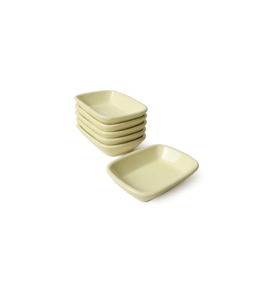 Ensemble de 6 bols à sauce, 100 % faïence, couleur crème.
