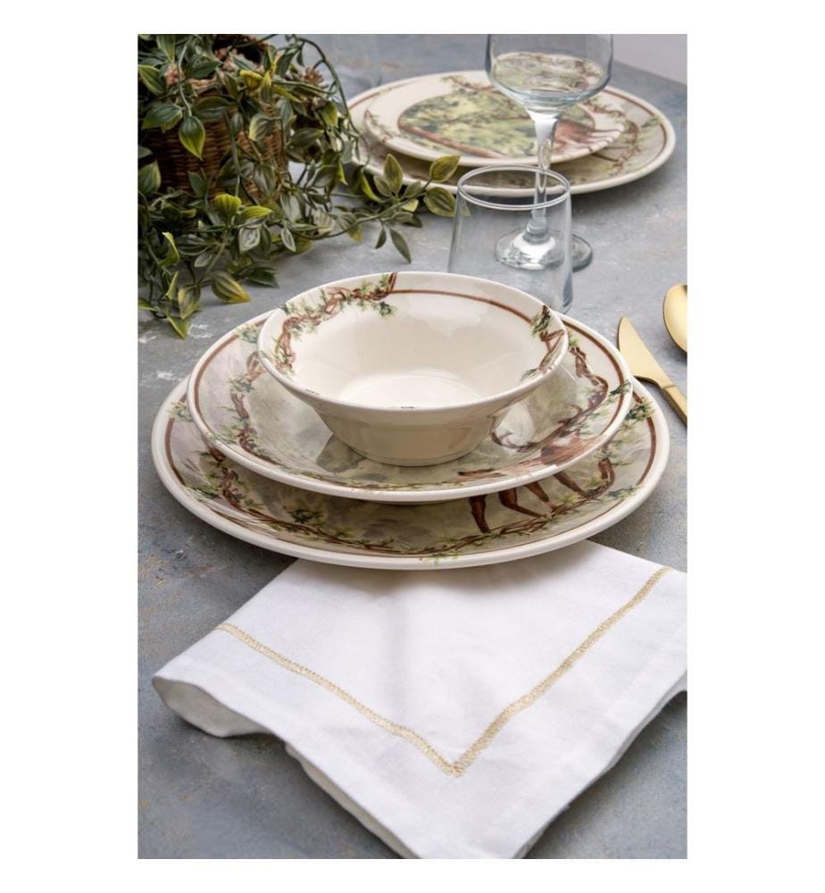 Essgeschirr-Set, 24-teilig, 100 % Keramik, mehrfarbig