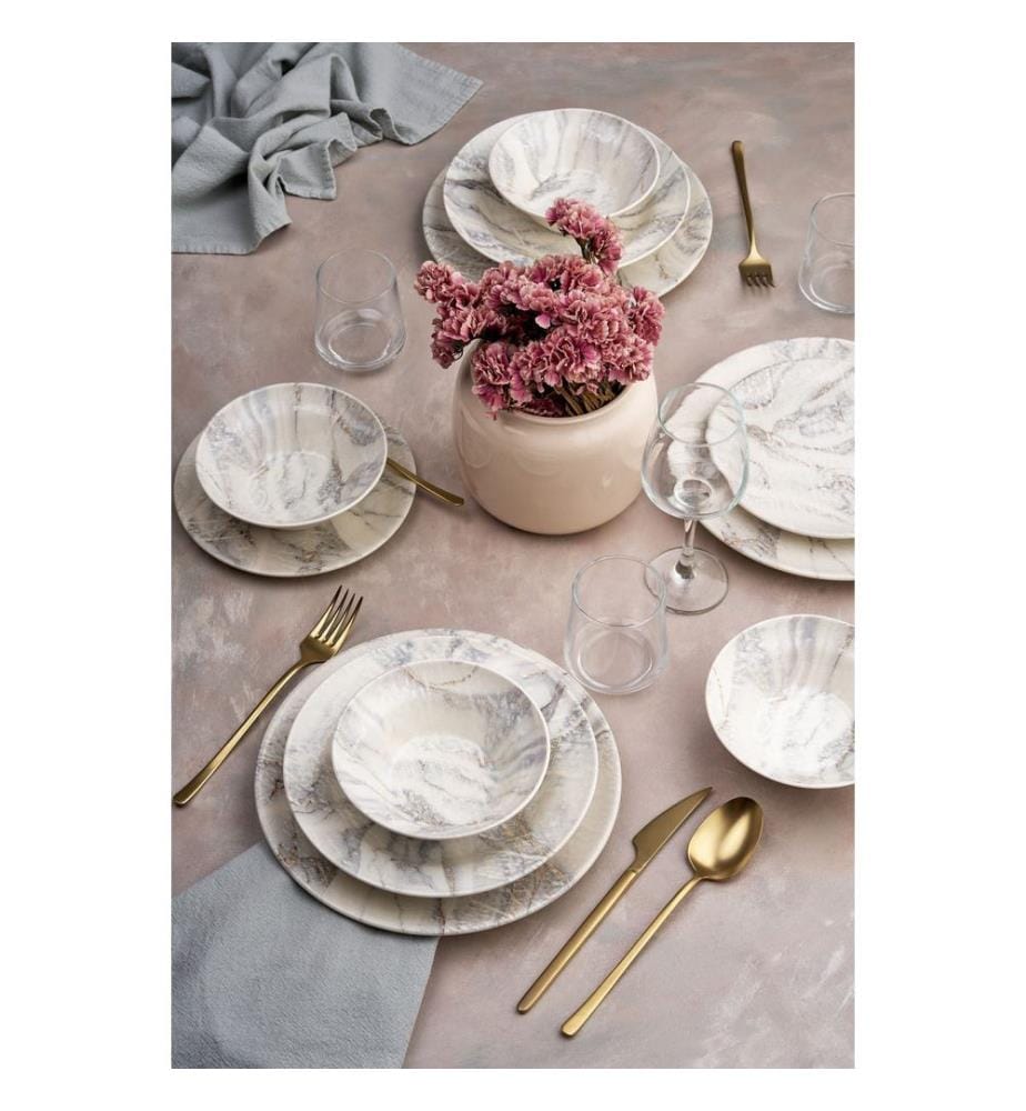 Essgeschirr-Set, 24-teilig, 100 % Keramik, mehrfarbig