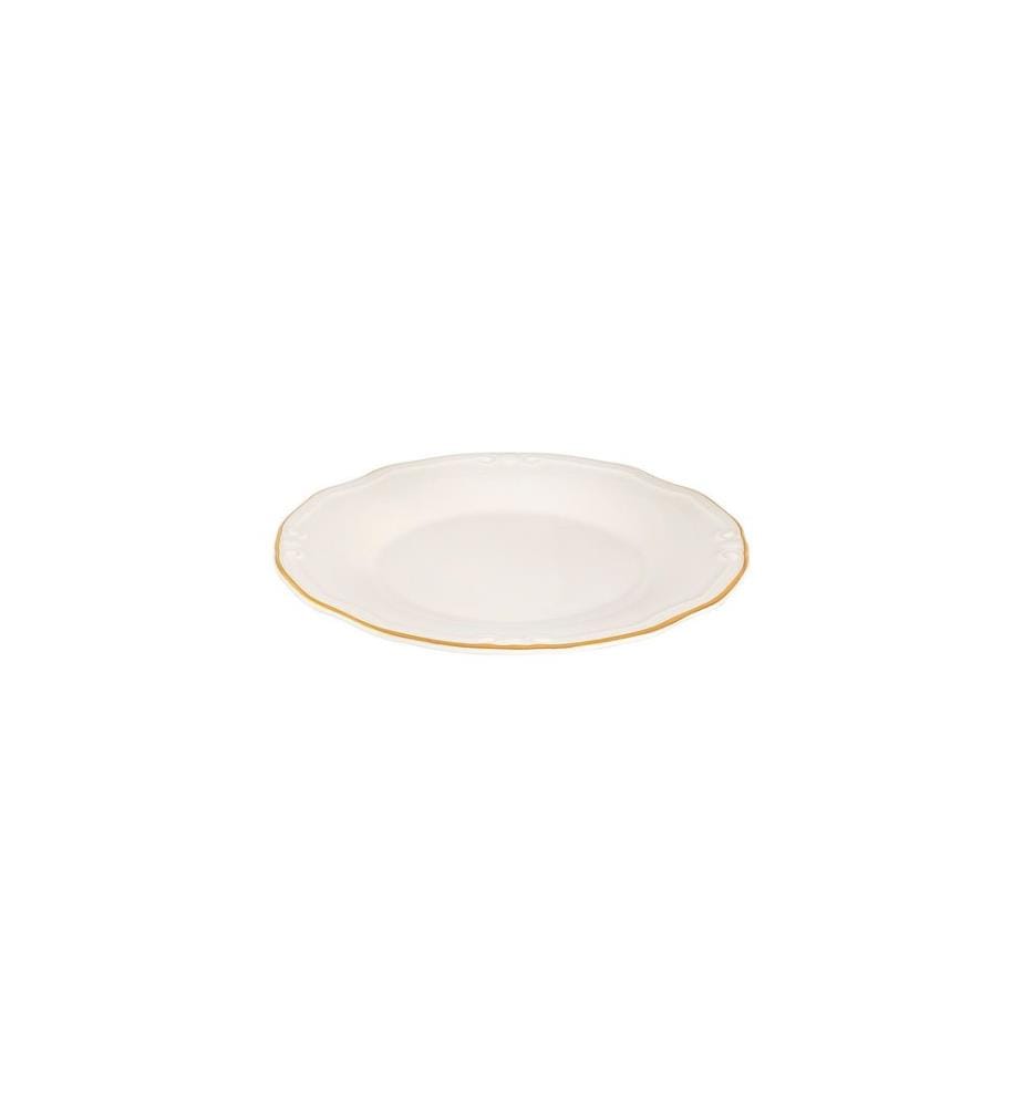 Service de table 24 pièces, 100 % porcelaine, blanc et or