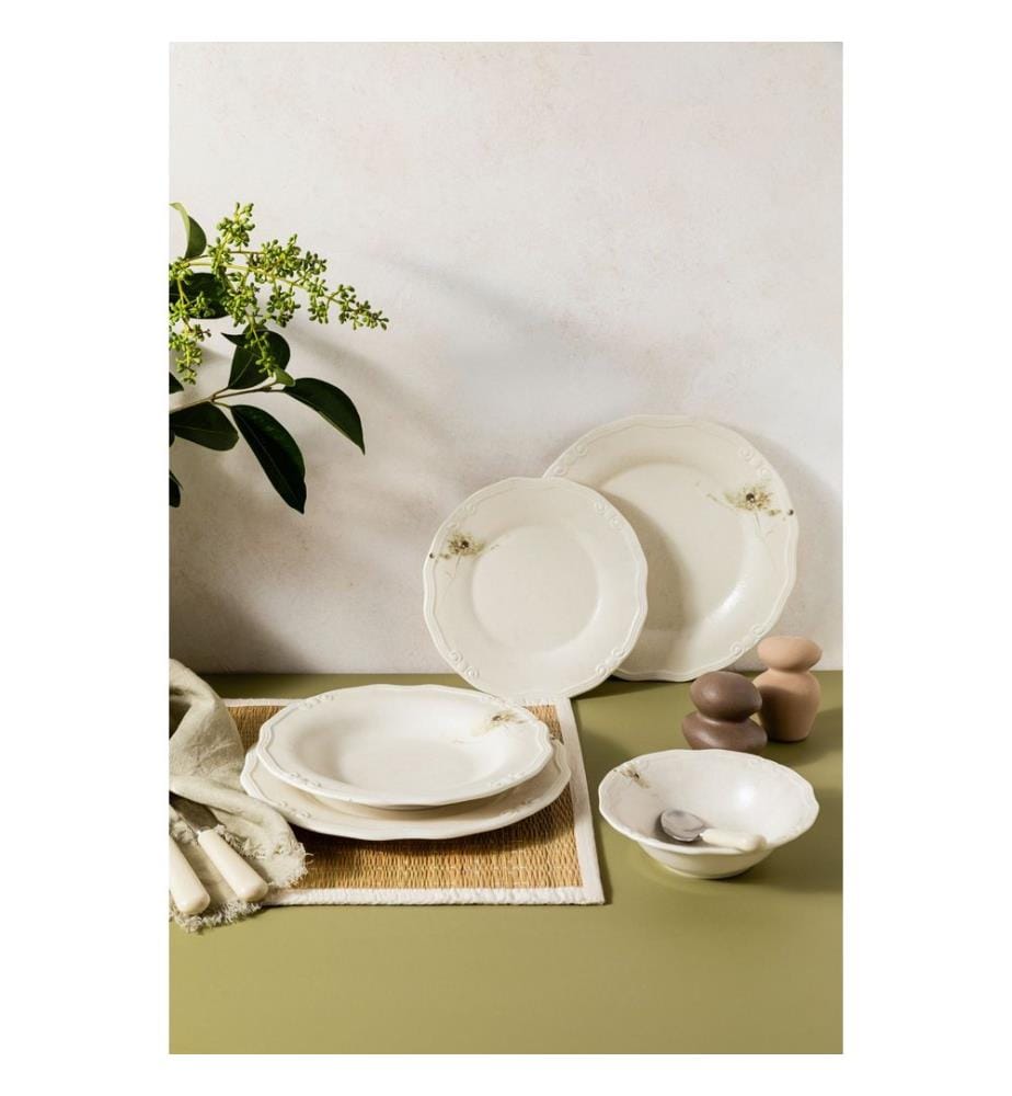 27-teiliges Speiseservice, 100 % Porzellan, mehrfarbig