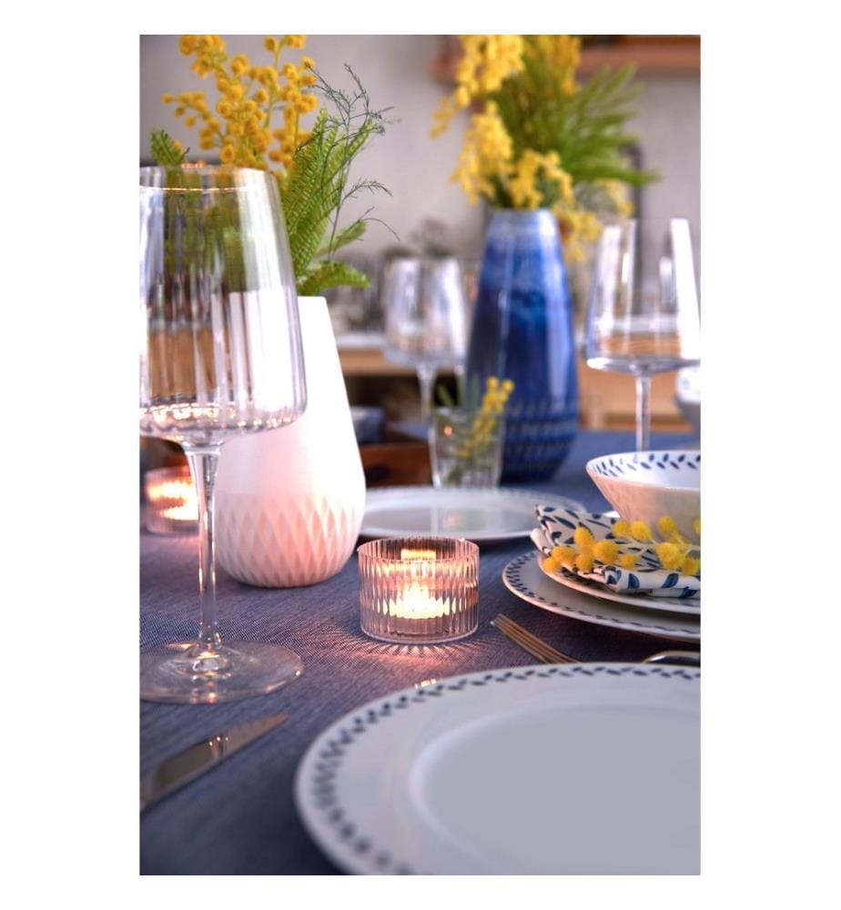 Service de table 24 pièces, 100 % porcelaine, bleu