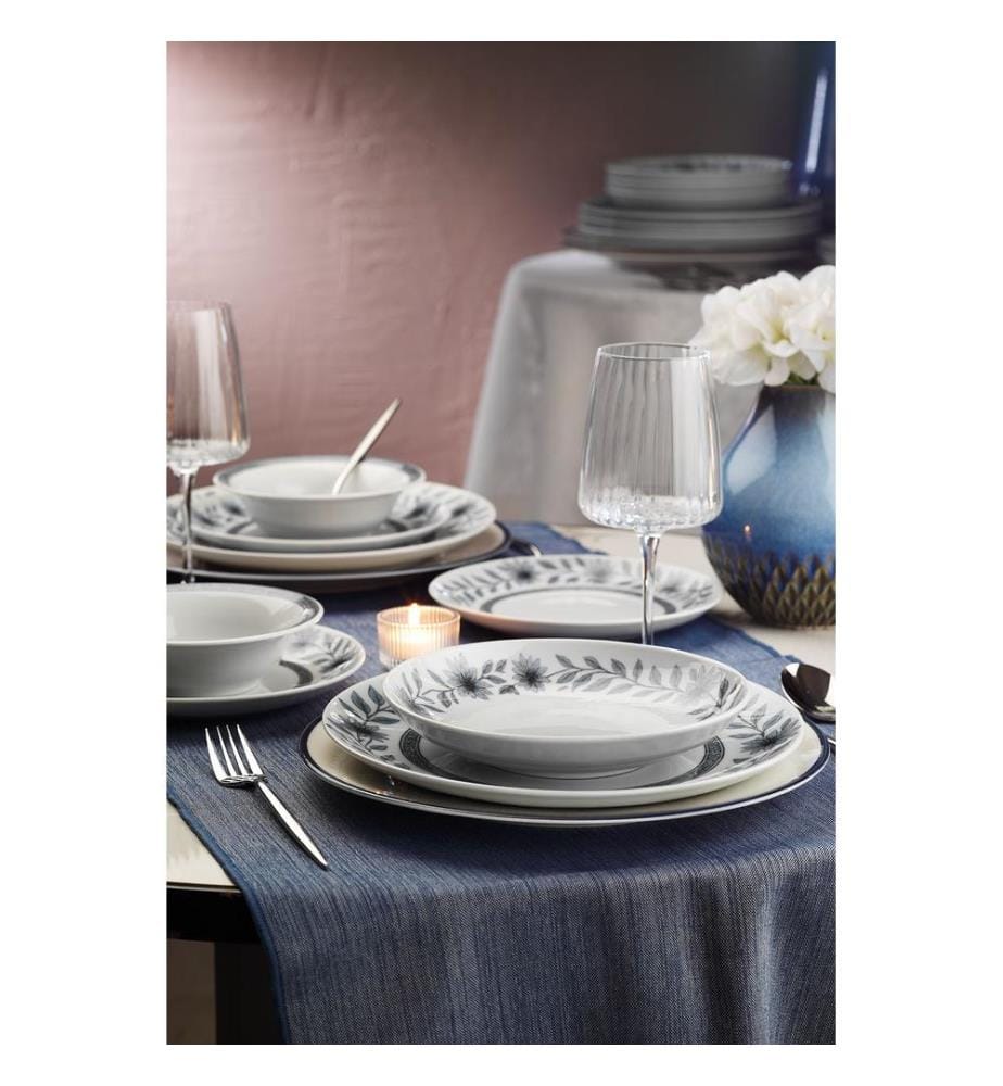 24-teiliges Speiseservice, 100 % Porzellan, mehrfarbig