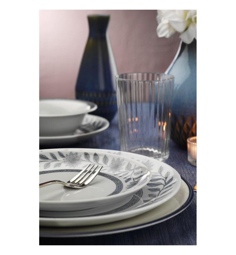 24-teiliges Speiseservice, 100 % Porzellan, mehrfarbig