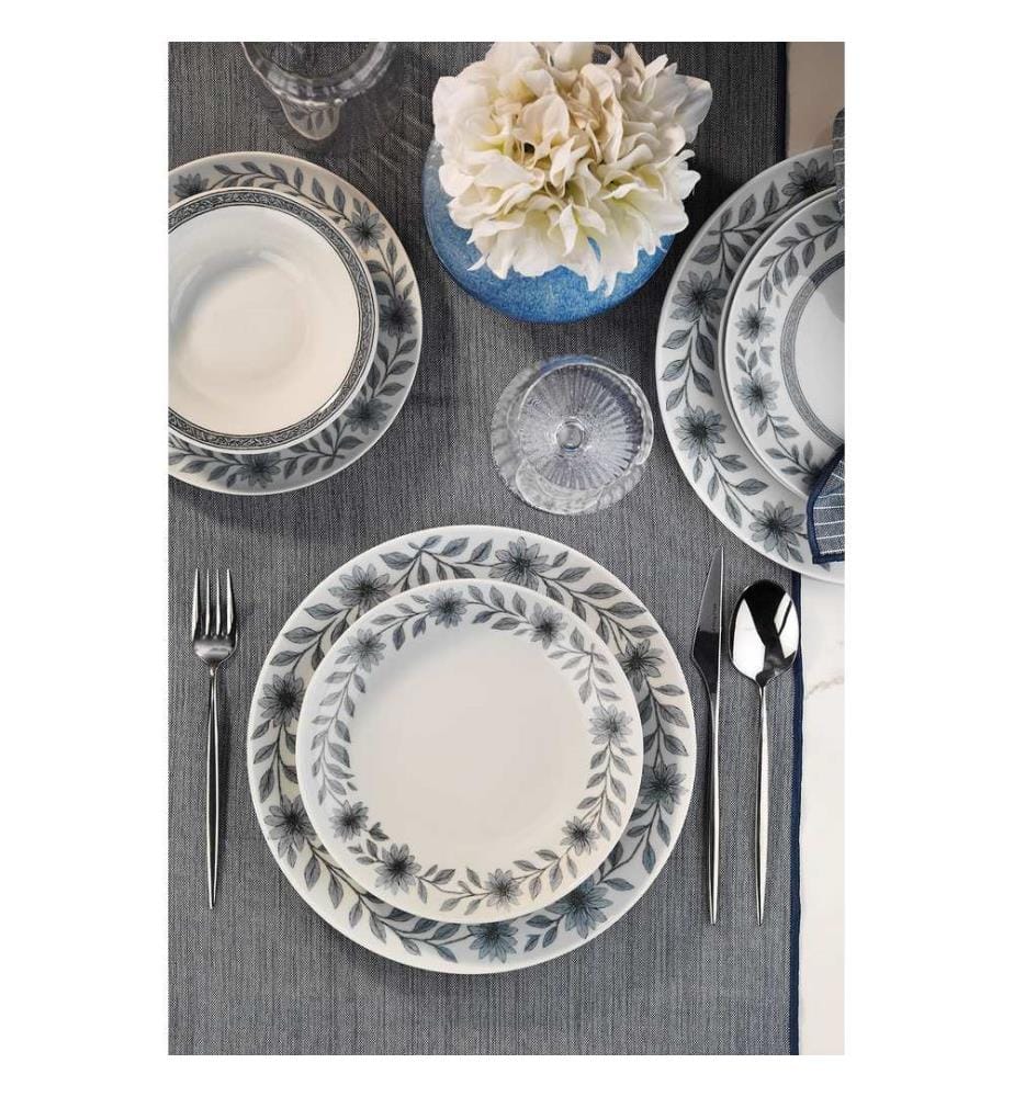 24-teiliges Speiseservice, 100 % Porzellan, mehrfarbig