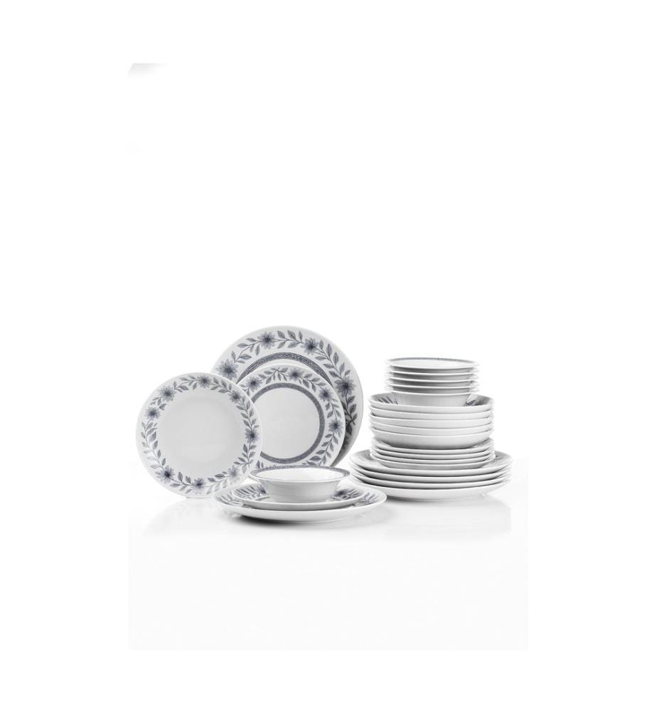 24-teiliges Speiseservice, 100 % Porzellan, mehrfarbig