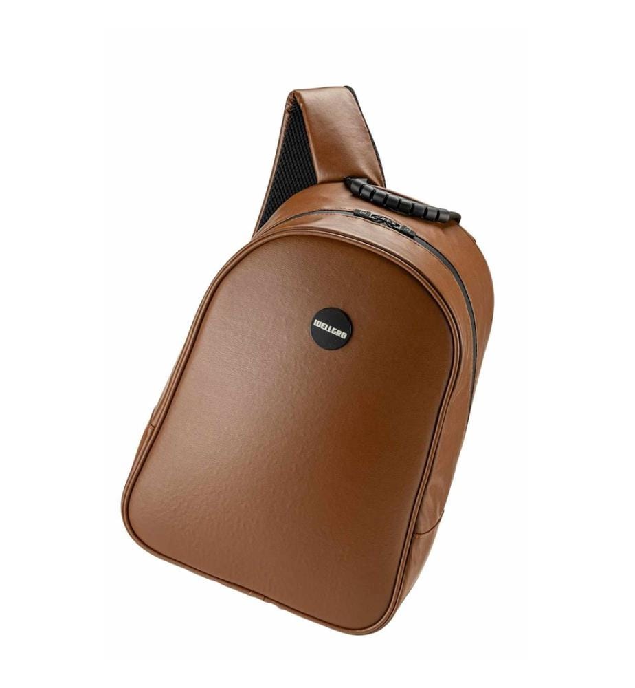 Wickeltasche, 100 % PU-Leder, Hellbraun