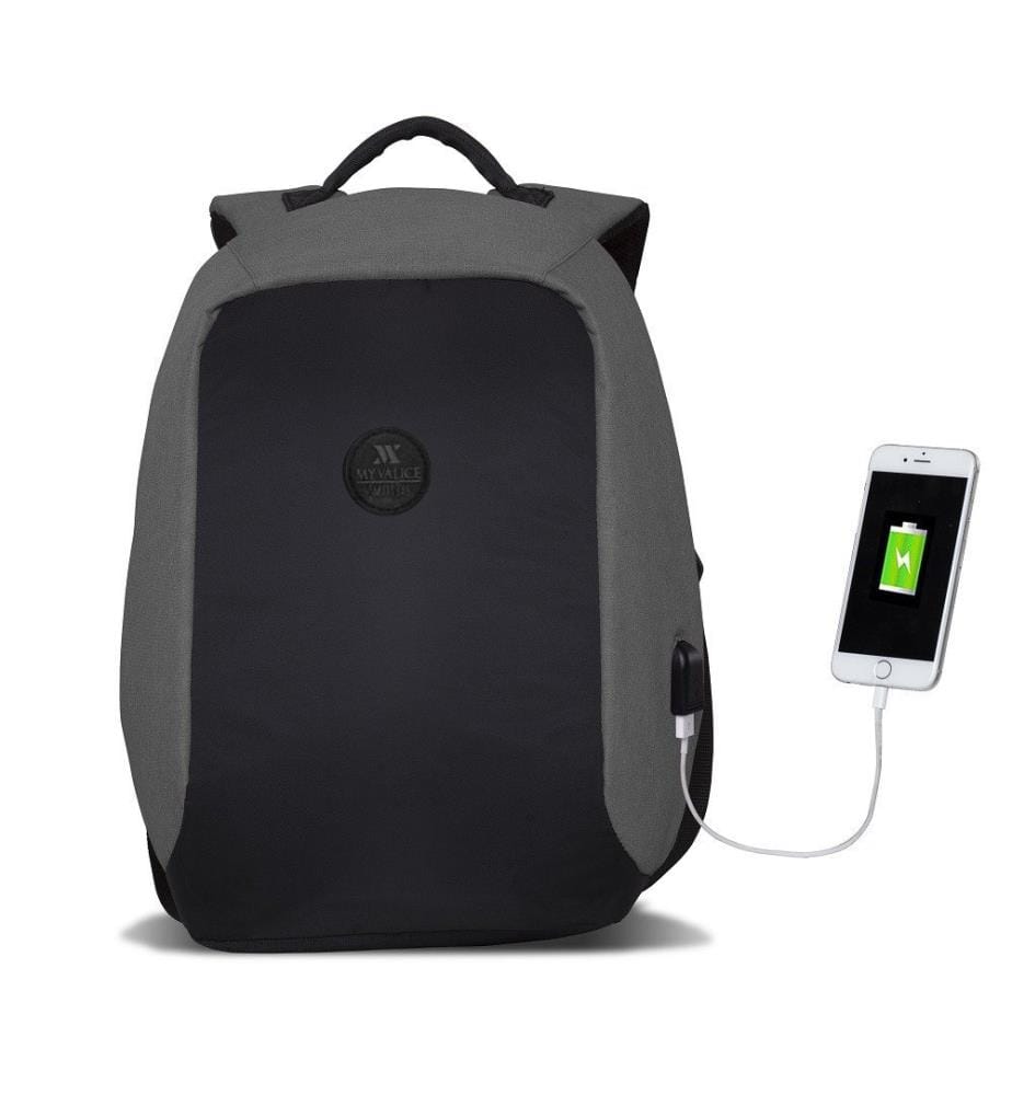 Borsa per laptop, tessuto resistente all'acqua, grigio