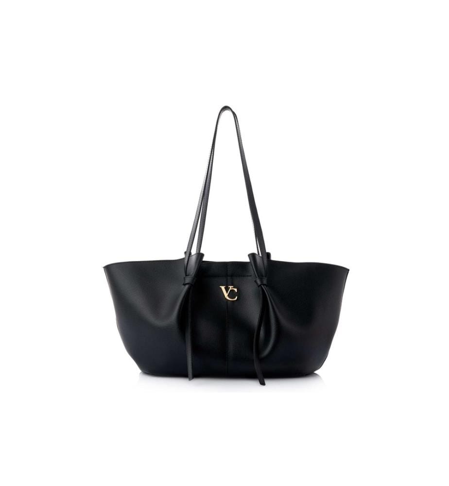 Borsa a tracolla, 100% pelle polivinilica, nera