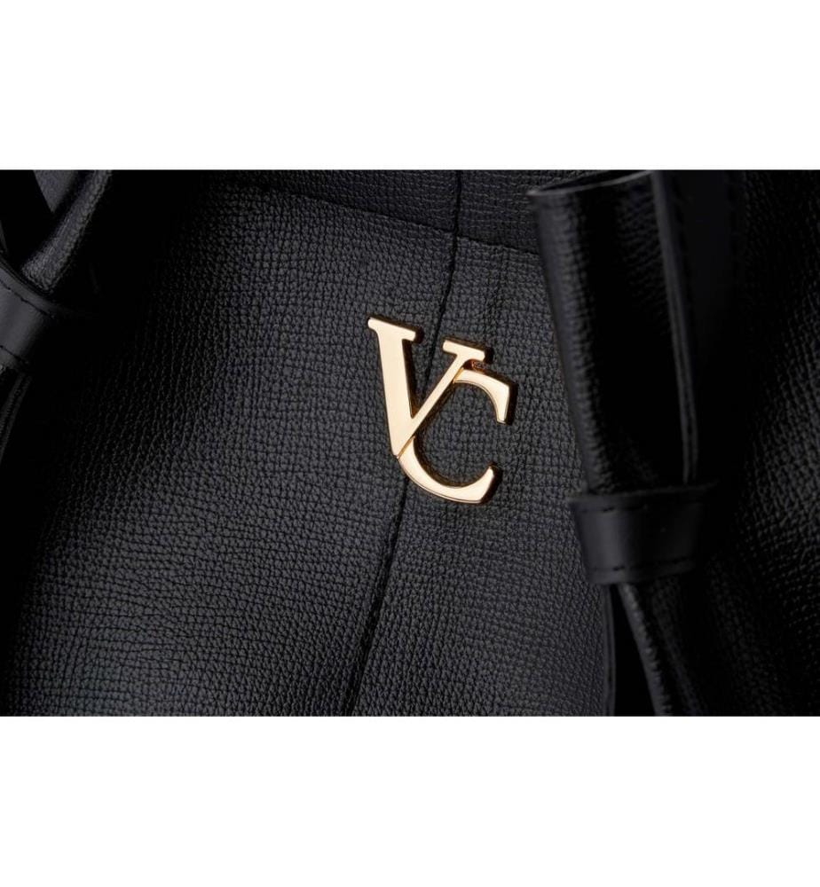 Borsa a tracolla, 100% pelle polivinilica, nera