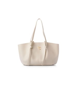 Sac bandoulière, 100 % cuir polyvinyle, crème