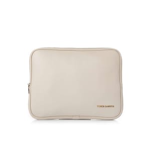 Sacoche pour ordinateur portable, 100 % cuir polyvinyle, blanc