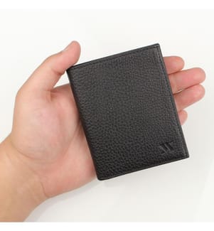 Portefeuille en cuir véritable noir