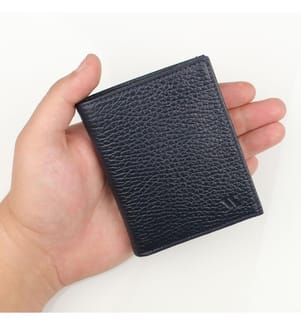 Portefeuille en cuir véritable, bleu marine