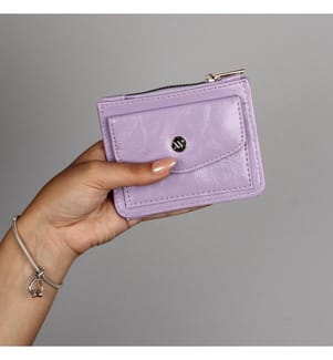 Portefeuille en cuir lilas