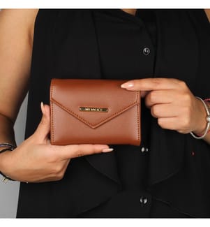 Portefeuille en cuir beige
