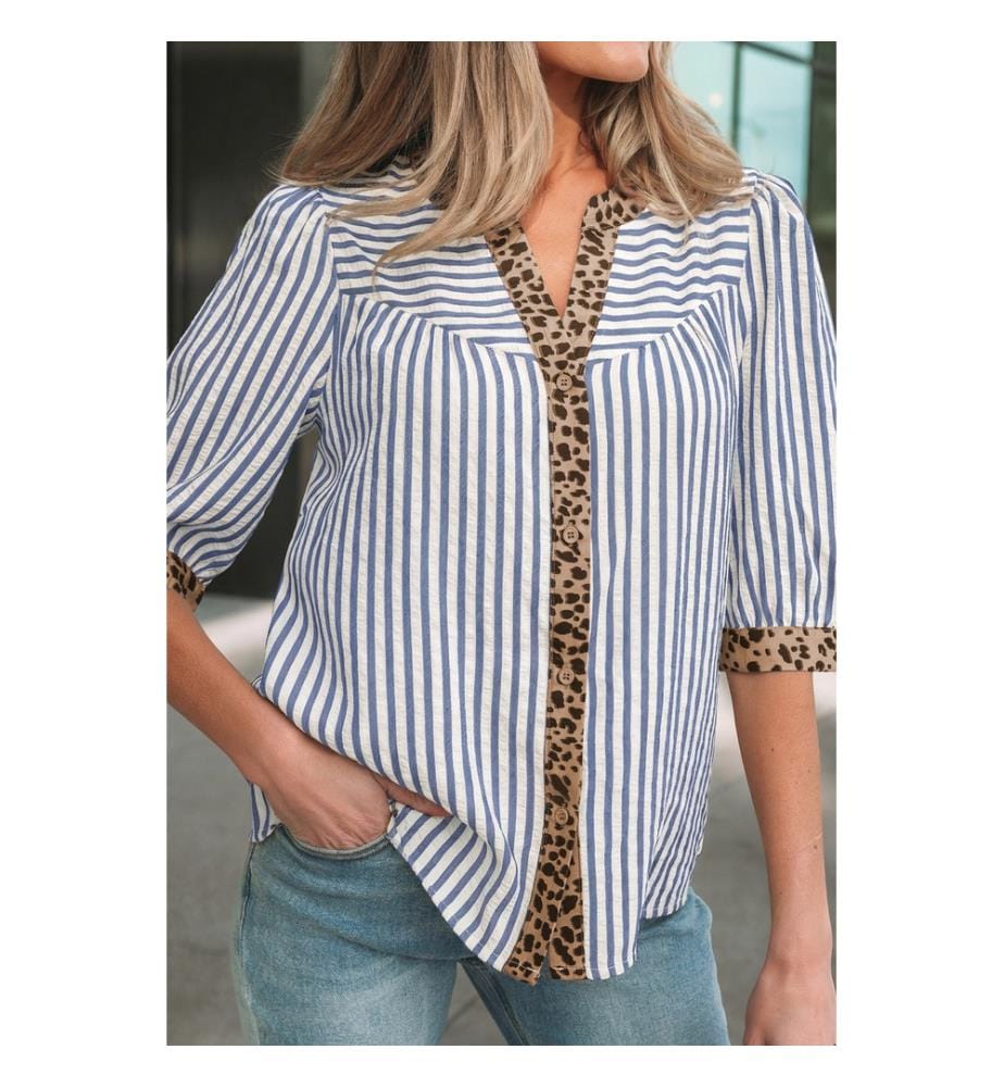 Camicia abbottonata di media lunghezza - Blu