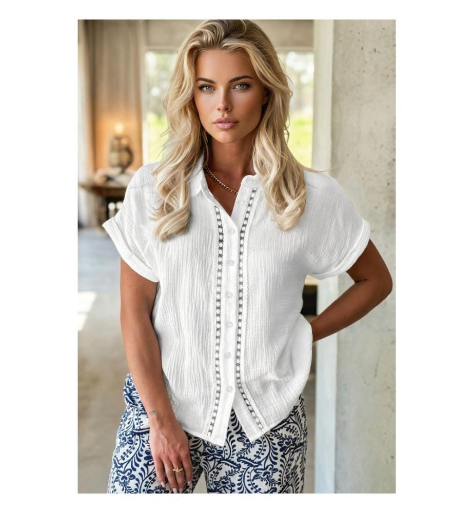 Camicia a maniche corte - bianco