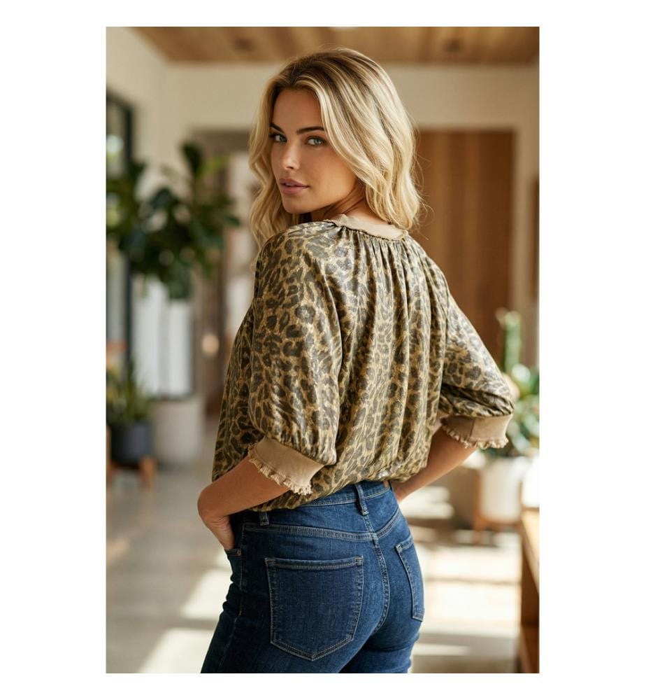 Short-sleeved blouse - gold