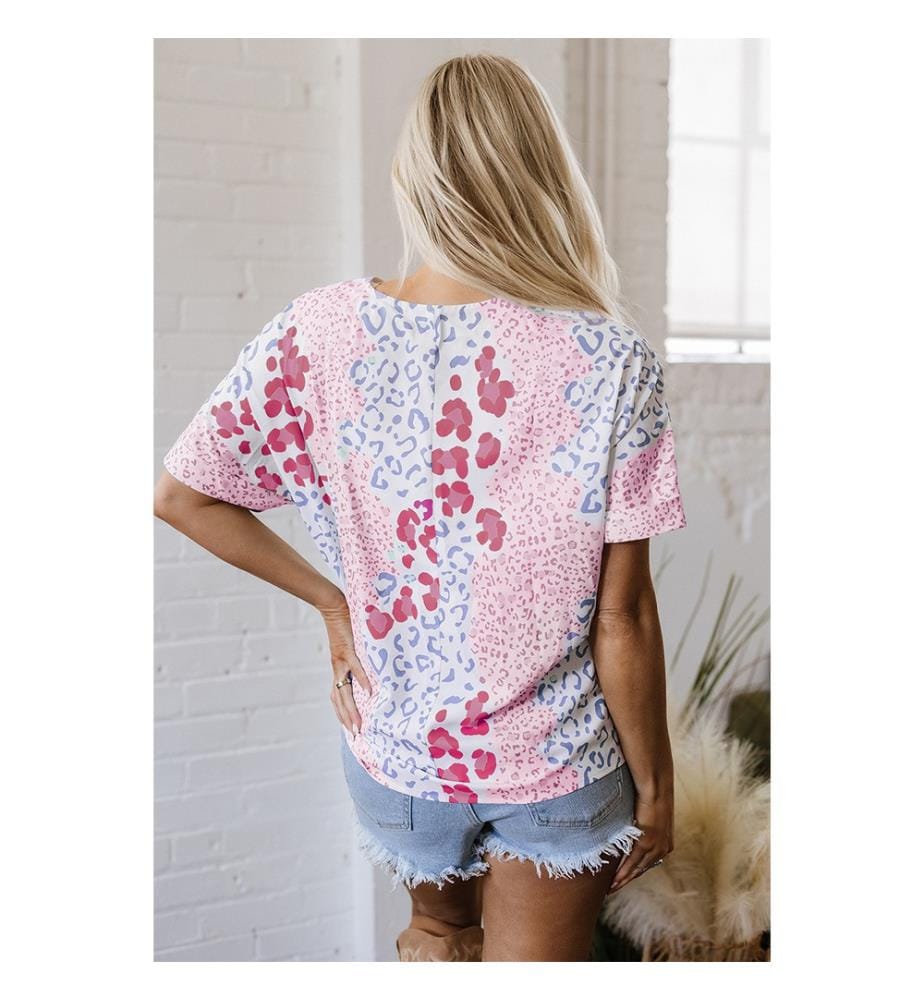 Pink Short Sleeve Blouse - Pink