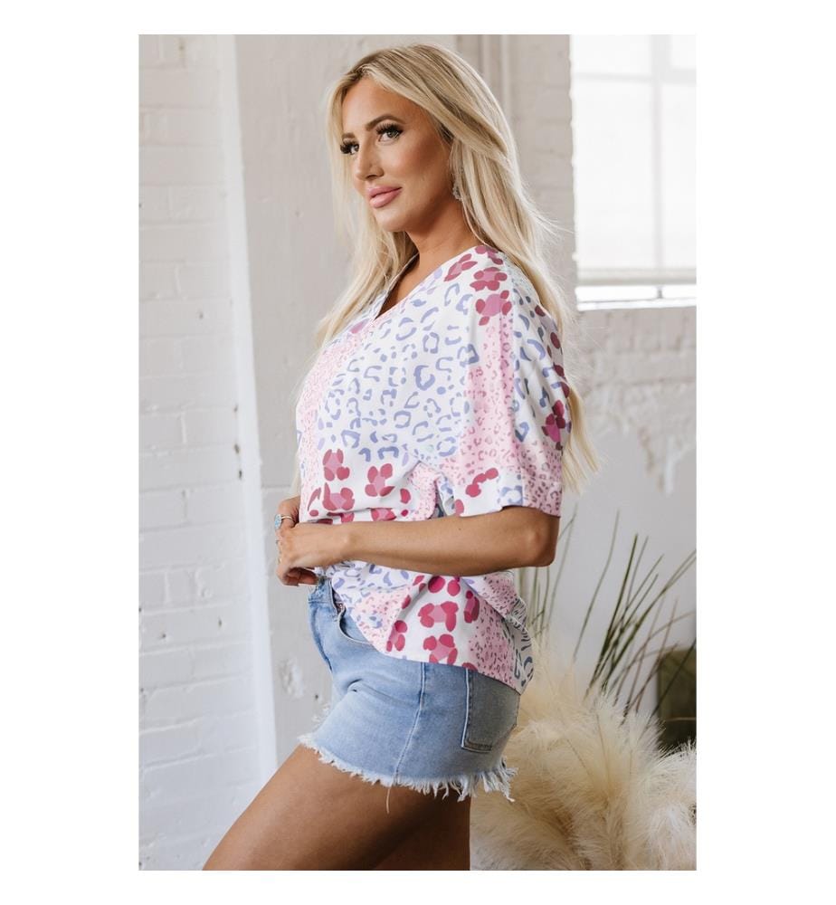 Pink Short Sleeve Blouse - Pink