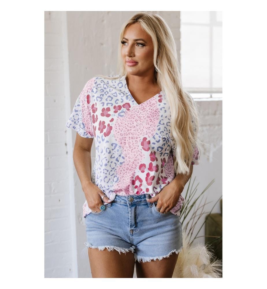 Pink Short Sleeve Blouse - Pink