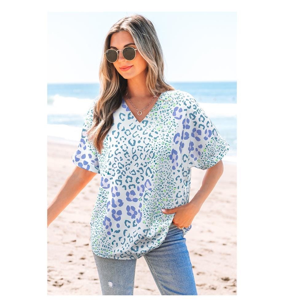 Short Sleeve Blouse - Sky Blue