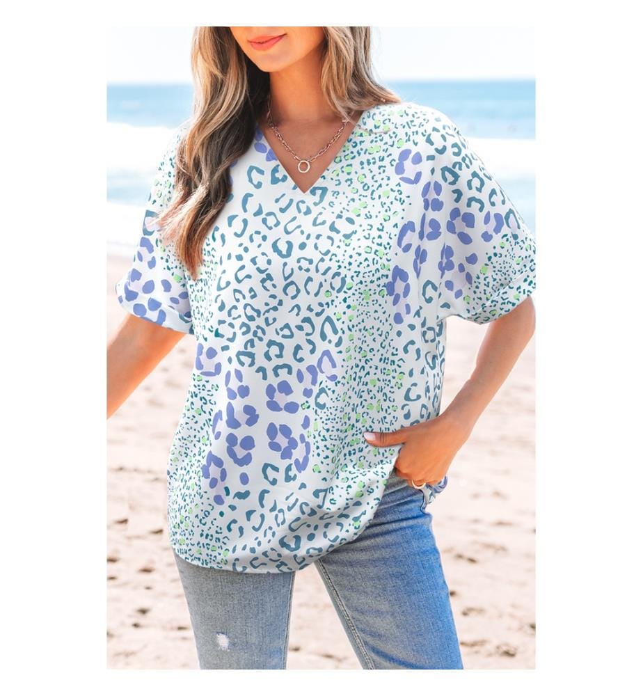 Short Sleeve Blouse - Sky Blue