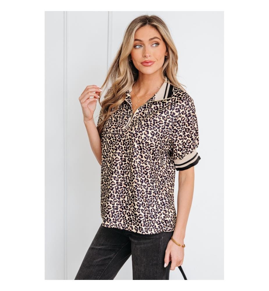 Short-sleeved sweater - Brown