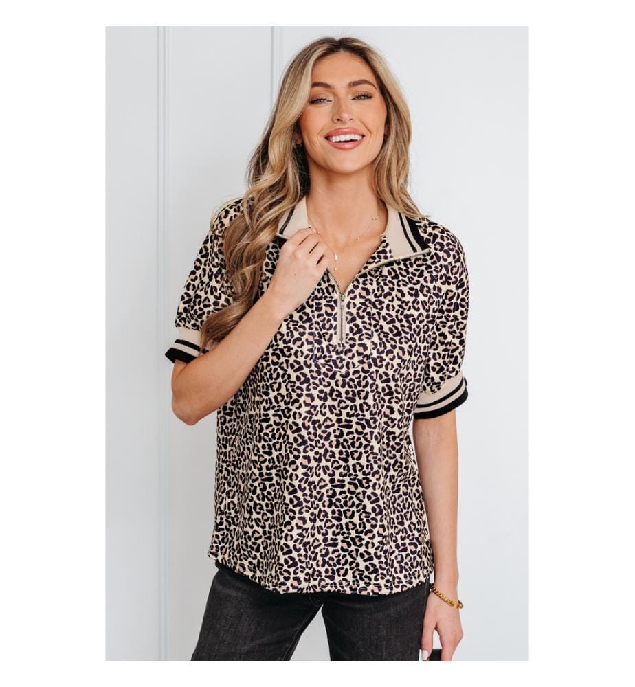 Short-sleeved sweater - Brown