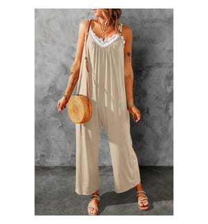 Apricot jumpsuits with thin straps - Apricot