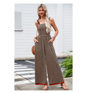 Brown Stripes Jumpsuit - Brown Stripes