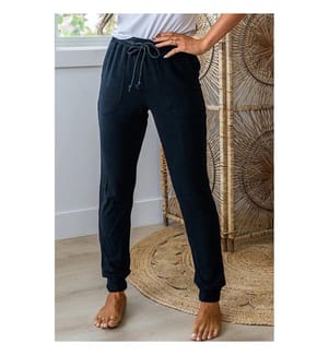 Ribbed Jogging Pants - Black