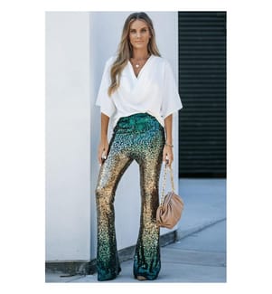 Sequin Pants - Green