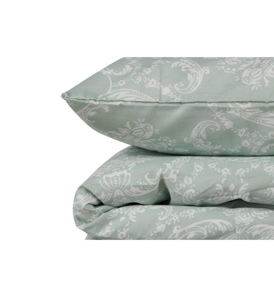 King-Size Bedding Set - Aquamarine and White