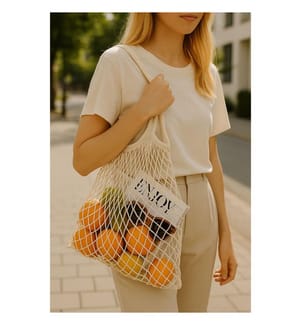 Netz-Tasche – Cremefarben