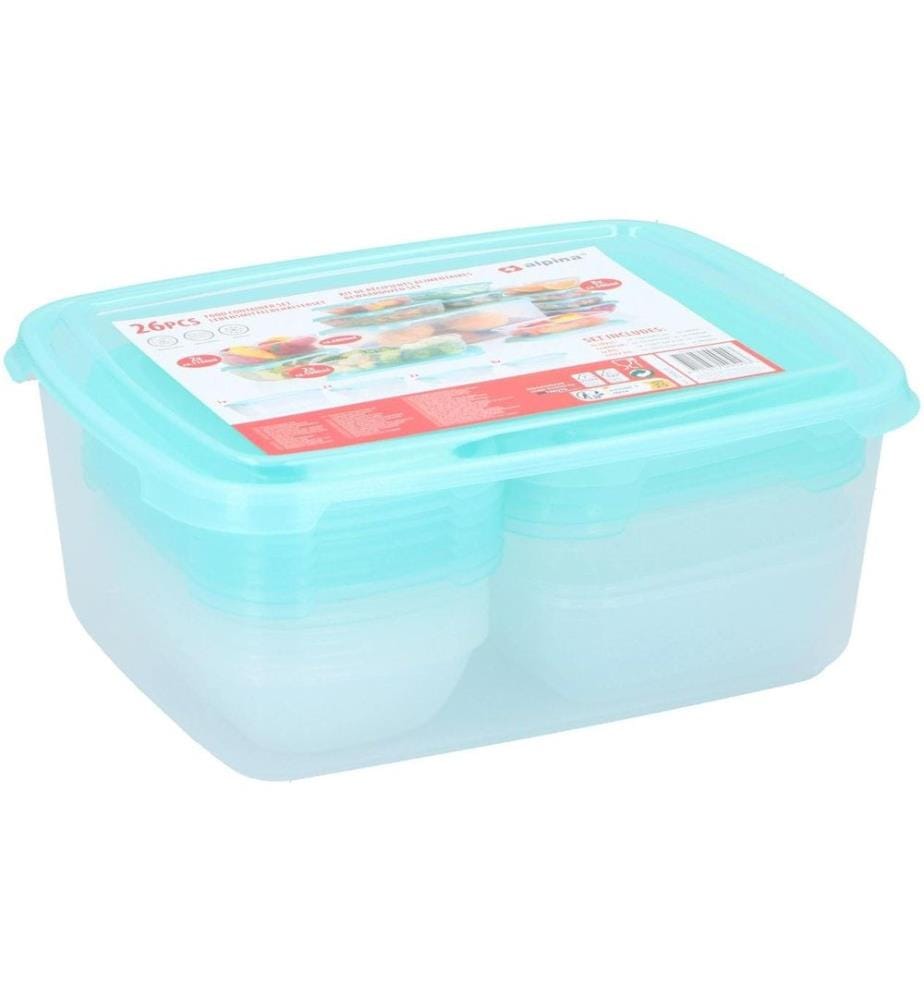 Alpina Storage Box Set 13-Piece 6.8 l, Blue/Transparent