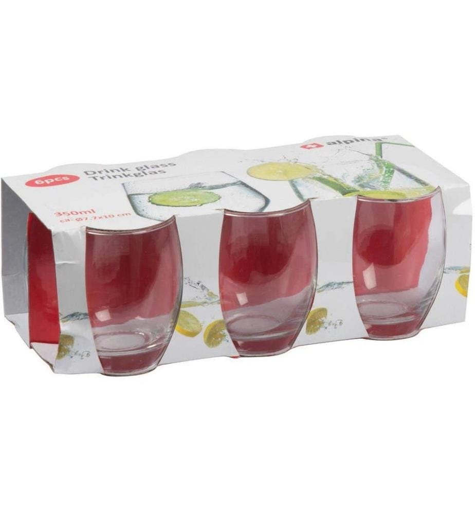 alpina Trinkgläser 350 ml, 6 Stück, Transparent