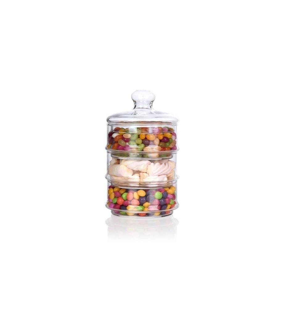 alpina Storage Jar 3 Tier Ø12 x 23 cm 2.6 l Transparent