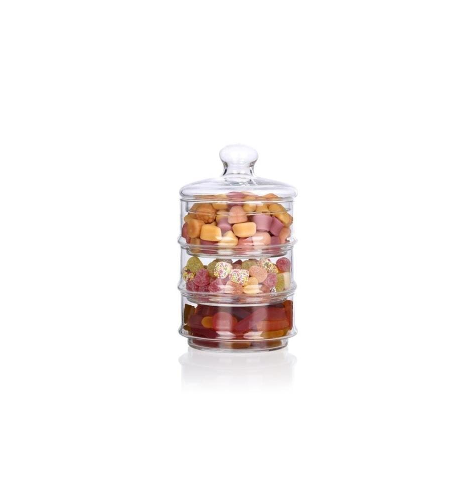 alpina Storage Jar 3 Tier Ø12 x 23 cm 2.6 l Transparent
