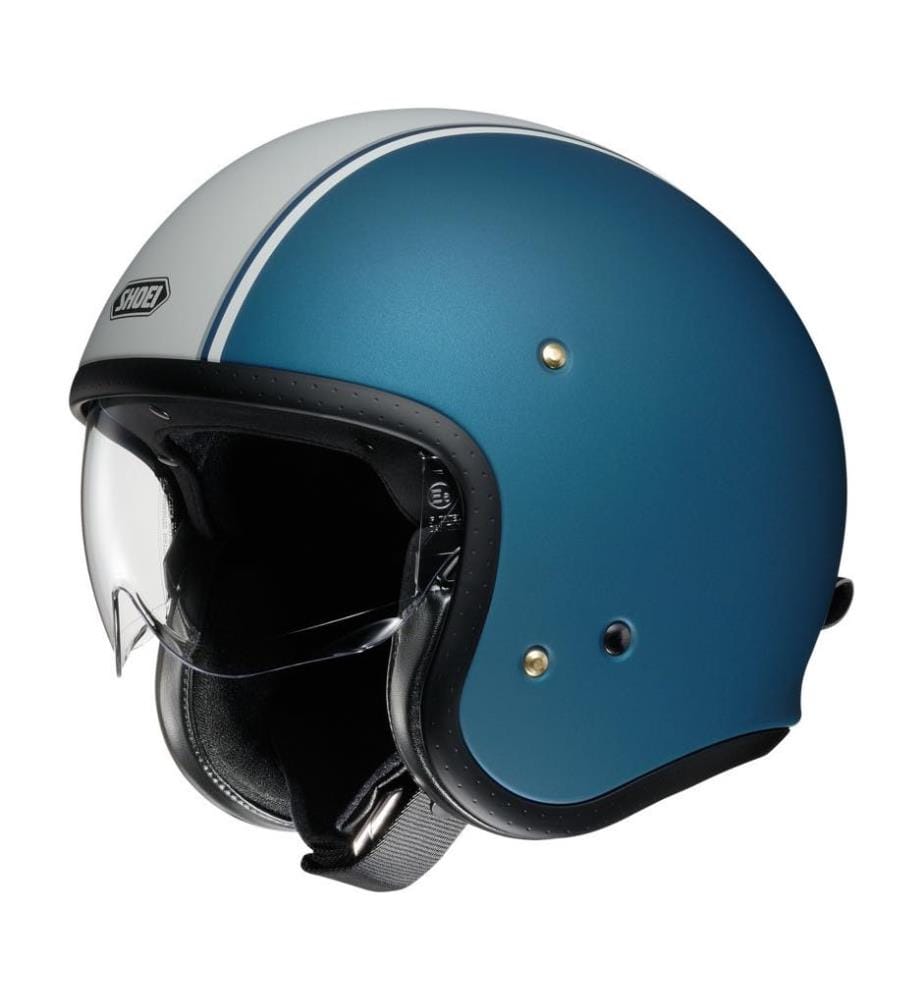 Casque Jet J-O Carburettor - Bleu et Gris