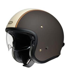 Casque Jet J-O Carburettor TC-10 - Brun Mat, Beige