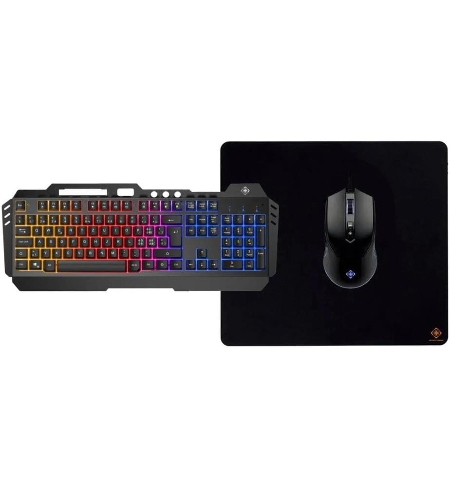 DELTACO Gaming-Tastatur Set GAM-113 V2 3-in-1 RGB Schwarz