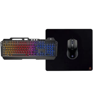DELTACO Gaming-Tastatur Set GAM-113 V2 3-in-1 RGB Schwarz