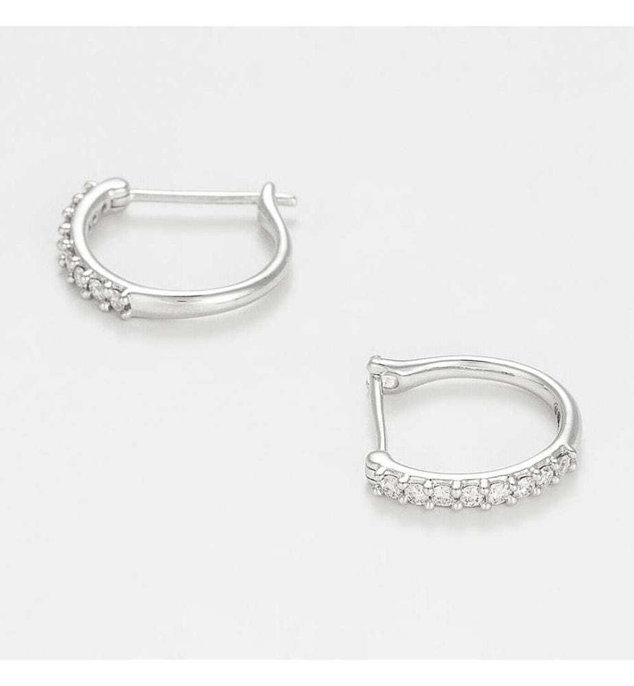Boucles d'oreilles Créoles Pétillantes - Or blanc