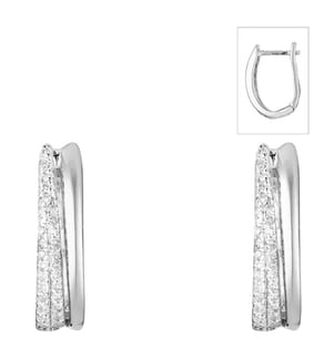 Orecchini a cerchio Maya - Argento e bianco
