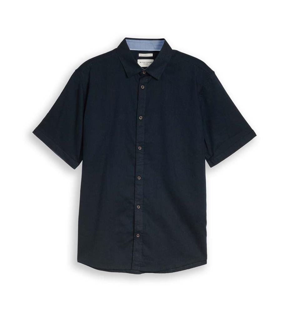 Chemise à manches courtes, coupe régulière, avec lin - Sky Captain Blue