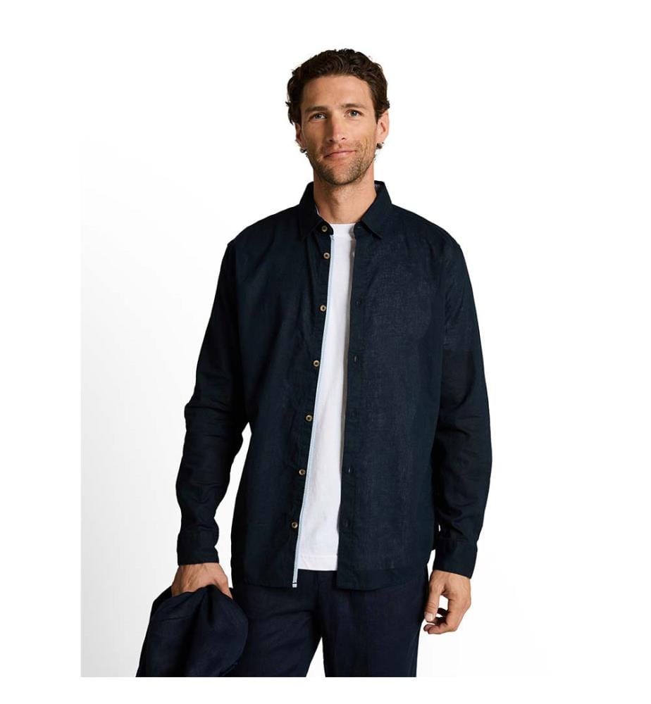 Chemise à coupe régulière en lin - Sky Captain Blue