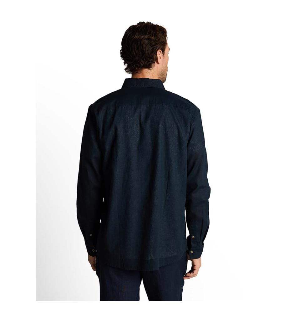 Chemise à coupe régulière en lin - Sky Captain Blue