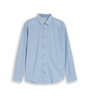 Chemise coupe régulière en lin - Chambray bleu bleeched